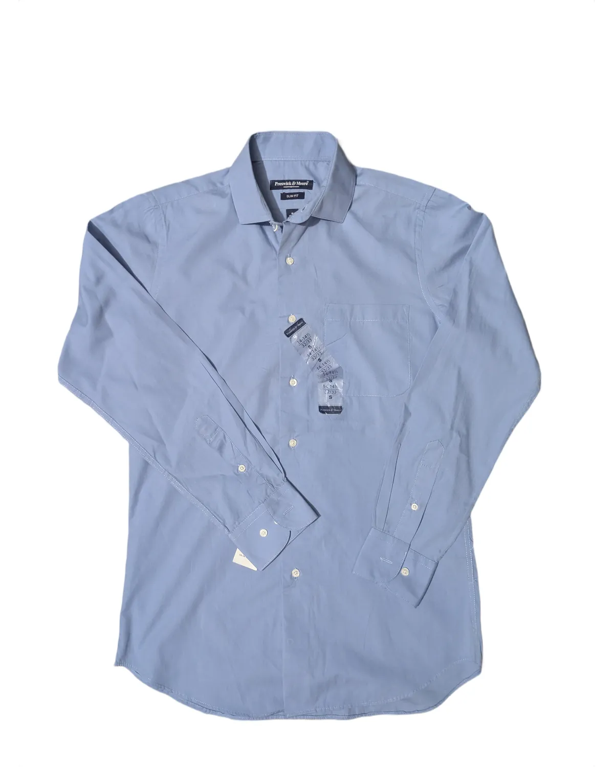 Preswick & Moore Men’s Light Blue Slim Fit Dress Shirt