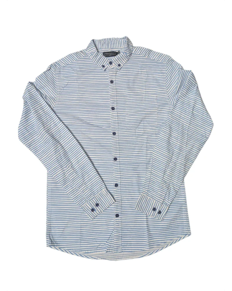 Urban Hues Men’s Blue Horizontal Striped Casual Shirt