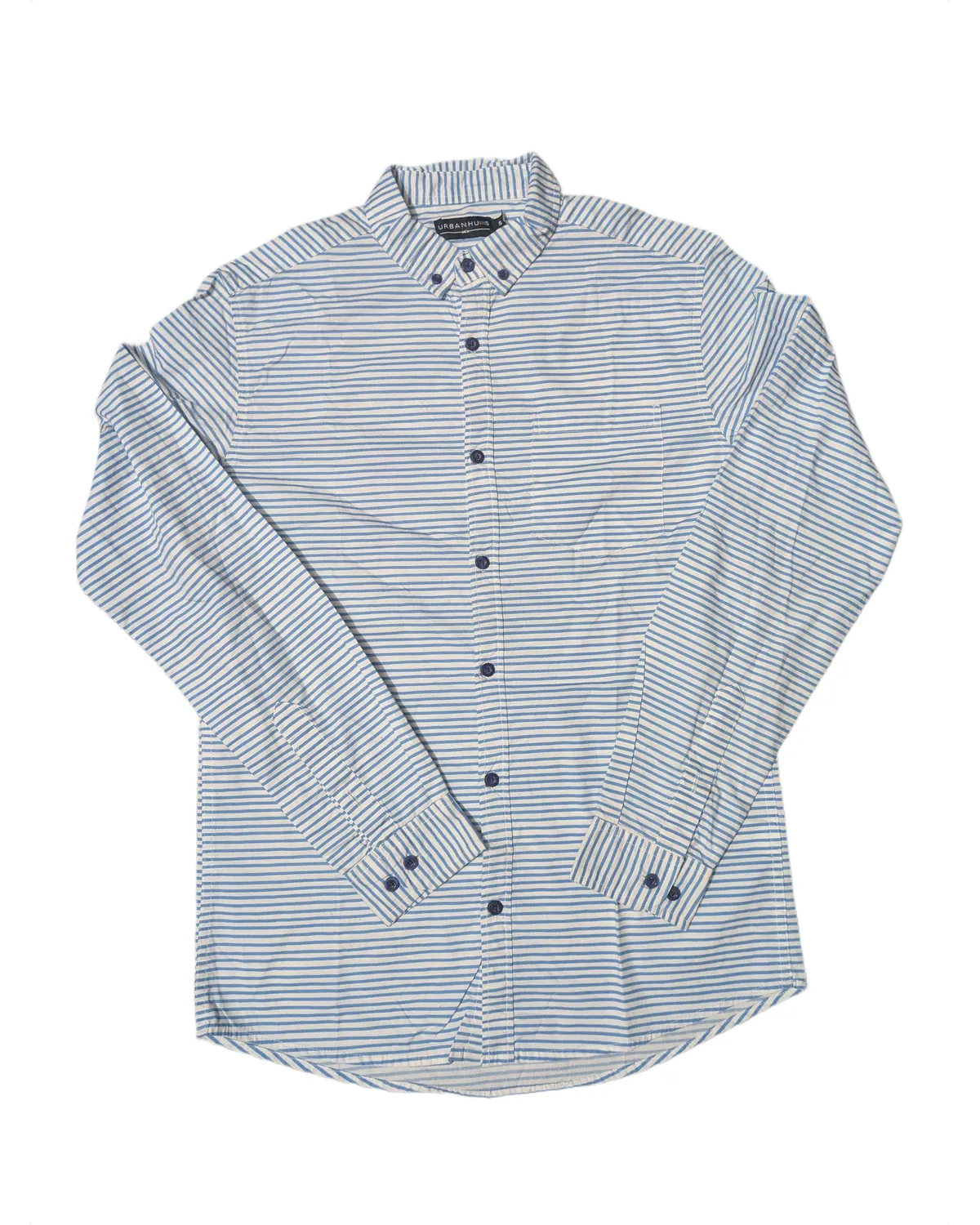 Urban Hues Men’s Blue Horizontal Striped Casual Shirt