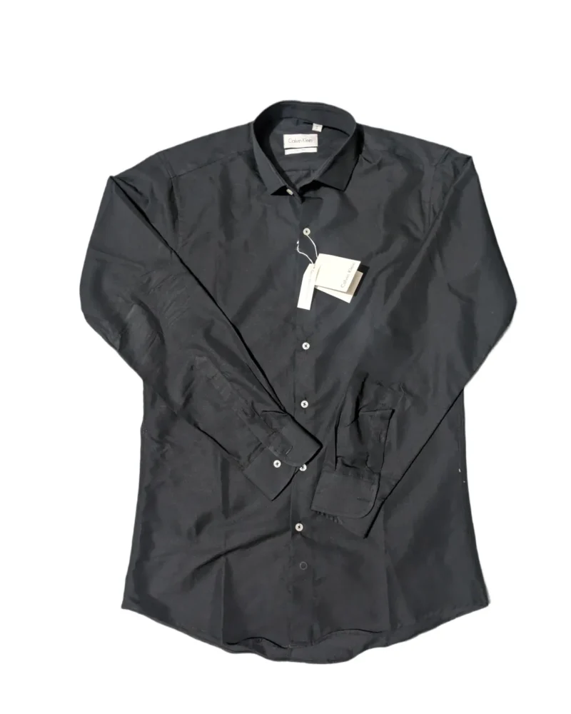 Calvin Klein Solid Black Dress Shirt