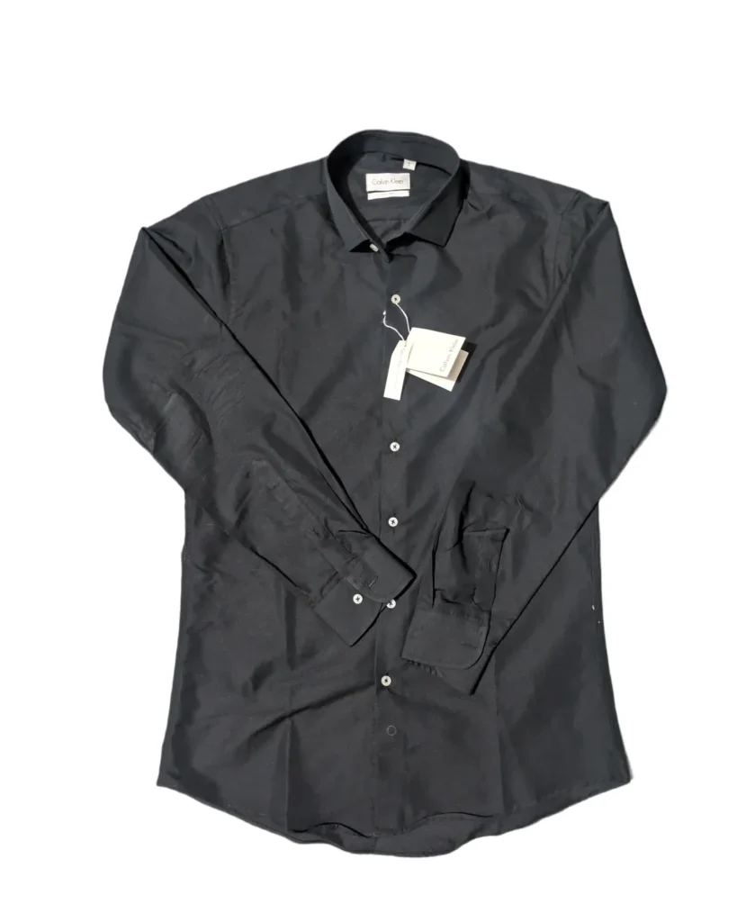 Calvin Klein Solid Black Dress Shirt