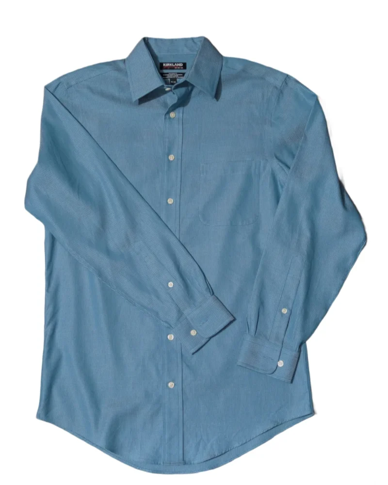 Kirkland Signature Men’s Blue Micro-Stripe Dress Shirt