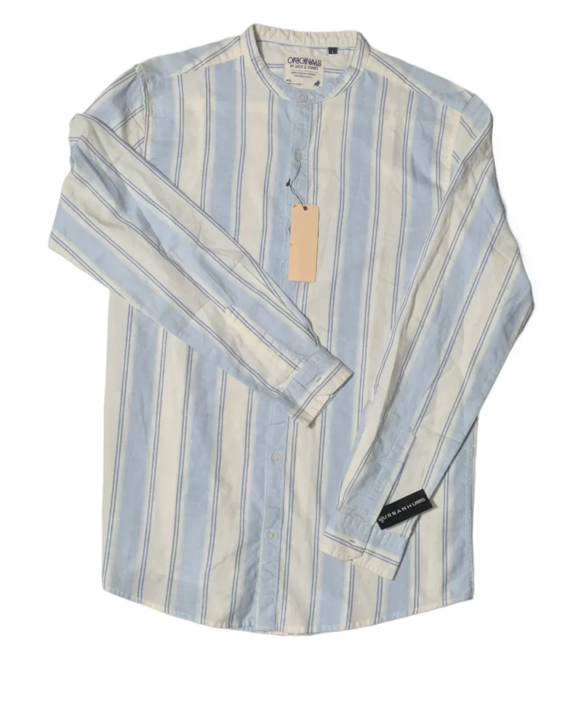Jack & Jones Men’s Striped Mandarin Collar Shirt