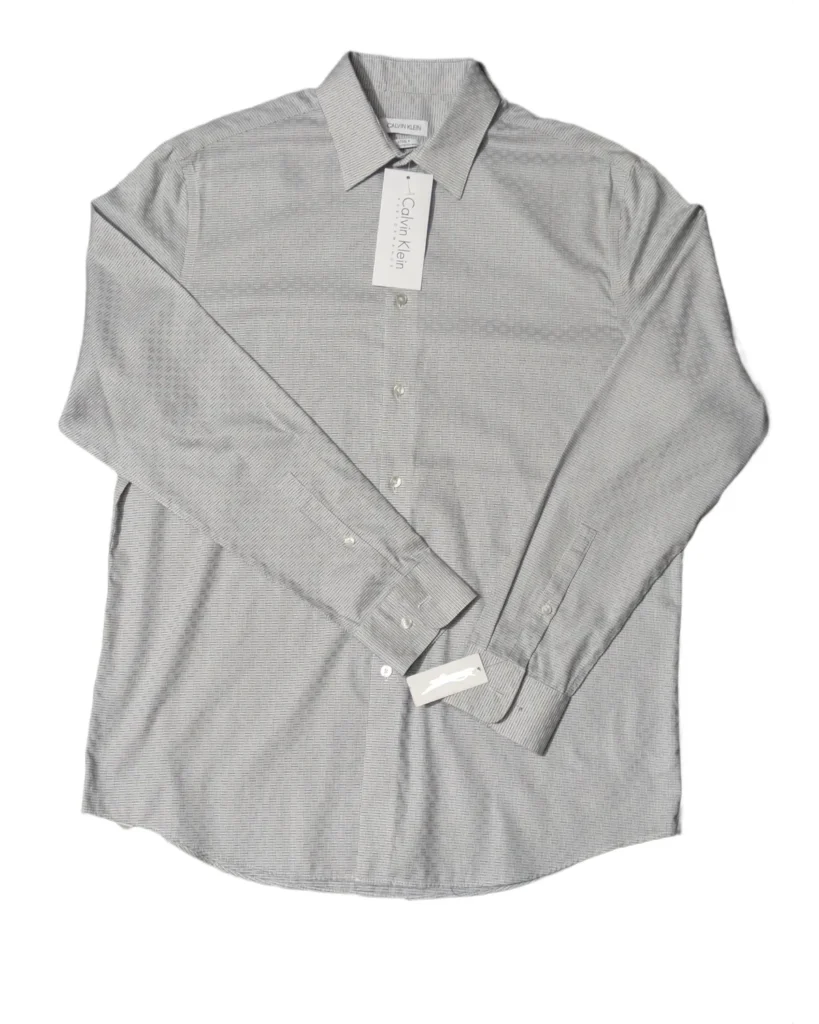 Calvin Klein Grey Micro-Check Dress Shirt
