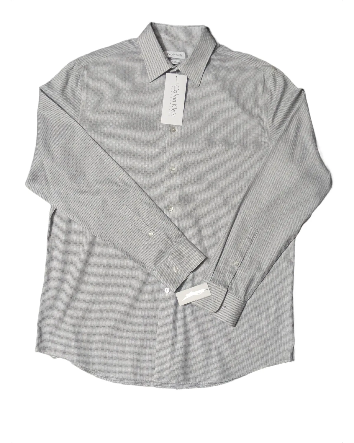 Calvin Klein Grey Micro-Check Dress Shirt