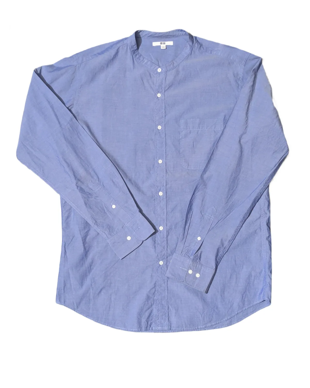 Uniqlo Blue Band Collar Casual Shirt