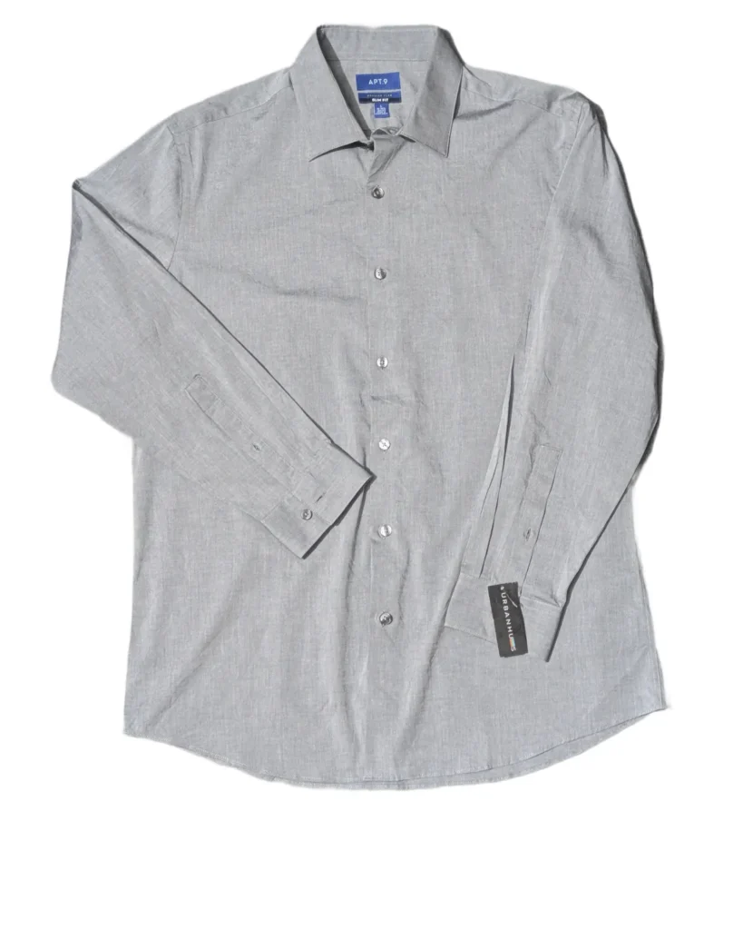 Apt.9 Grey Slim Fit Dress Shirt