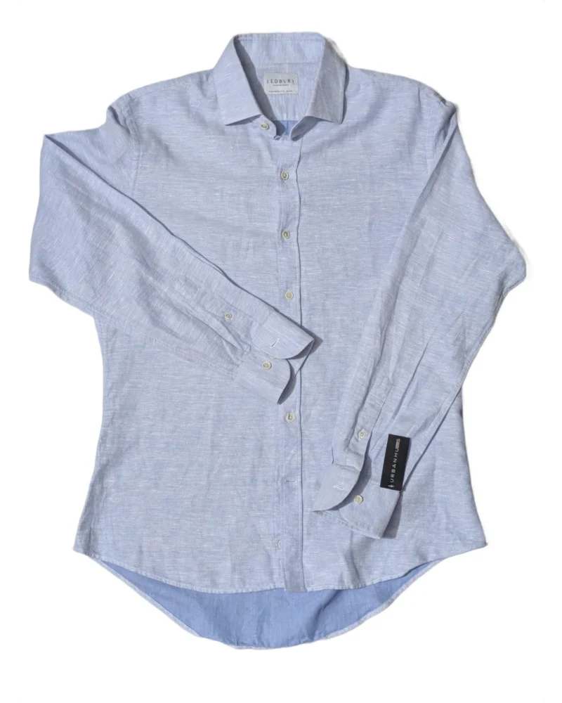 Ledbury Sky Blue Linen-Cotton Shirt