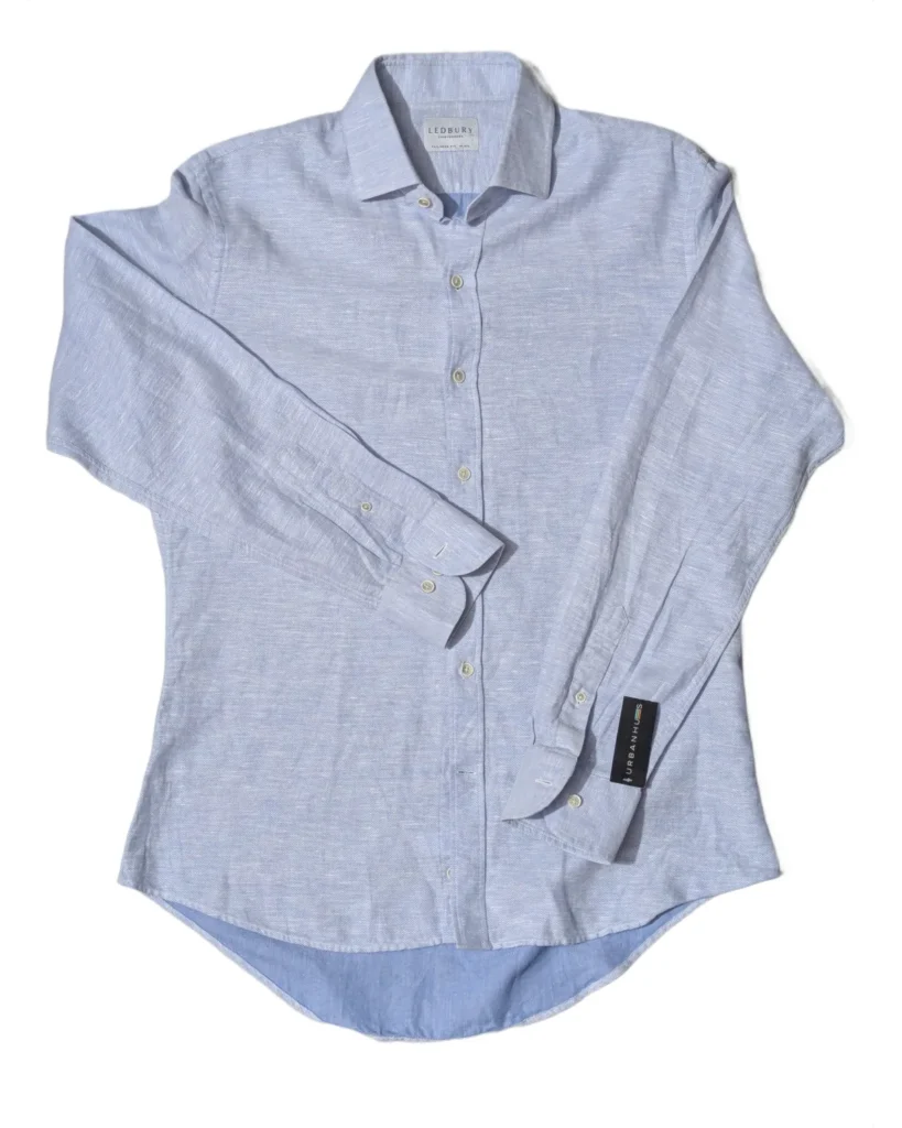 Ledbury Sky Blue Linen-Cotton Shirt