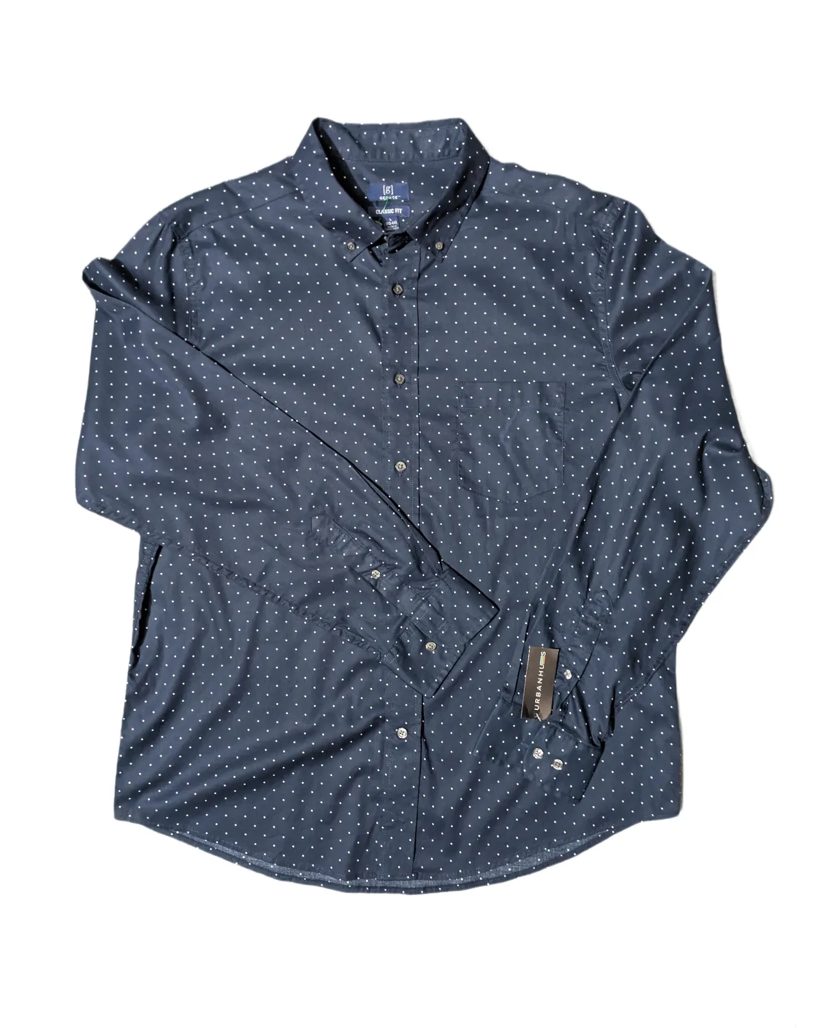 George Navy Polka Dot Casual Shirt
