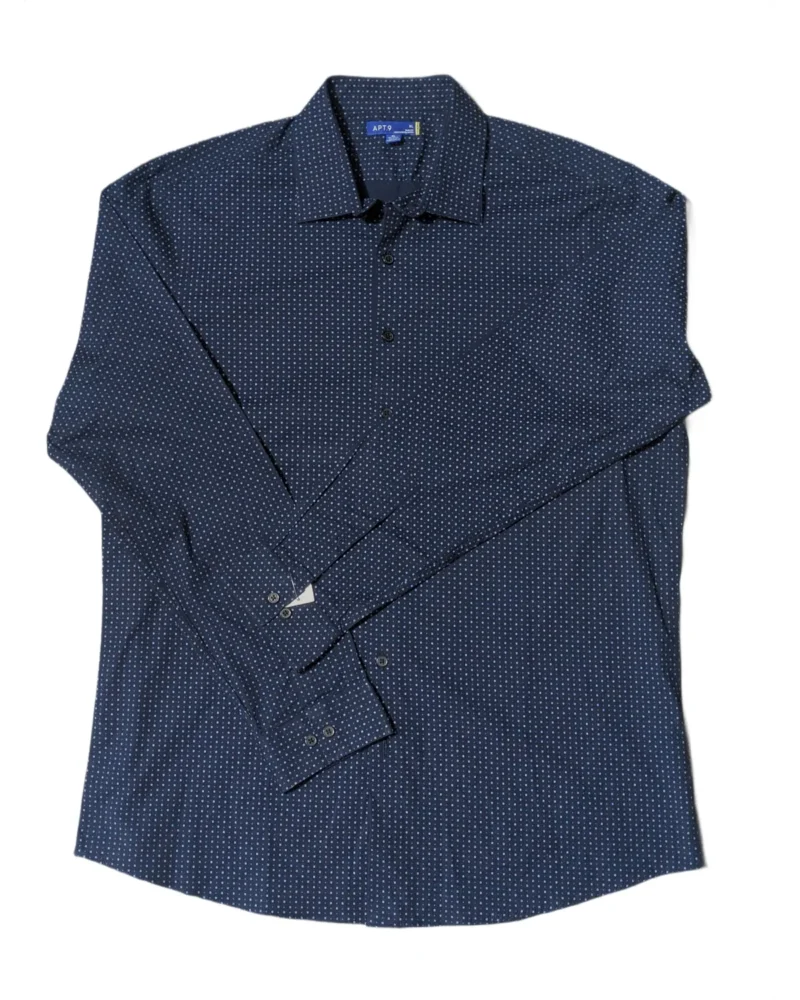 Apt.9 Navy Polka Dot Shirt