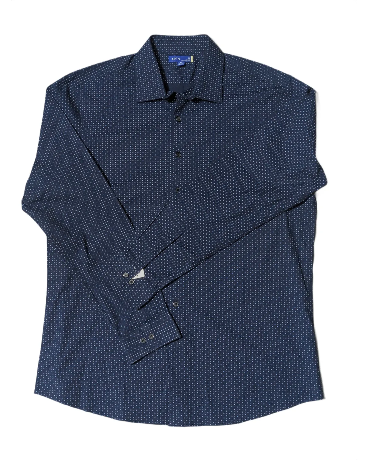 Apt.9 Navy Polka Dot Shirt