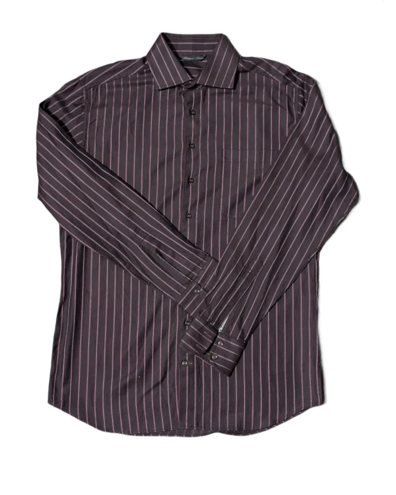 Burgundy Pinstripe Button-Down Shirt