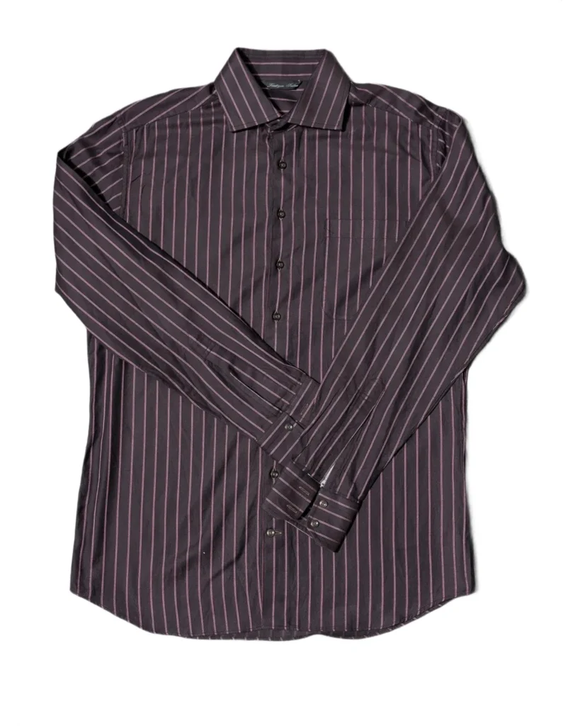 Burgundy Pinstripe Button-Down Shirt