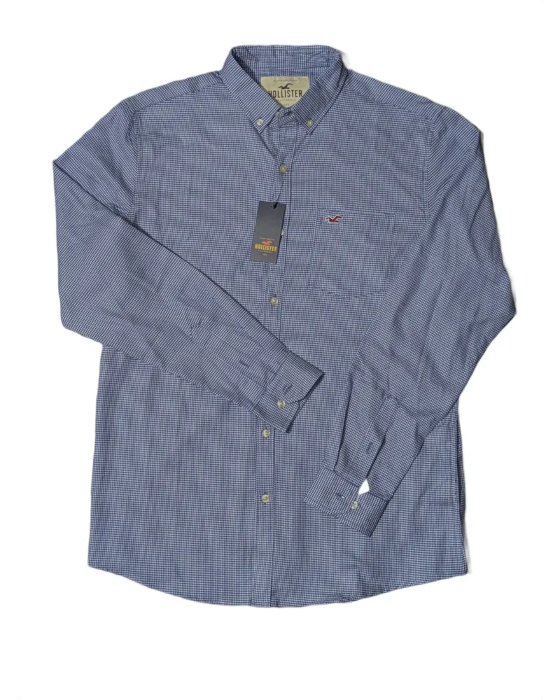 Hollister Navy Gingham Check Shirt