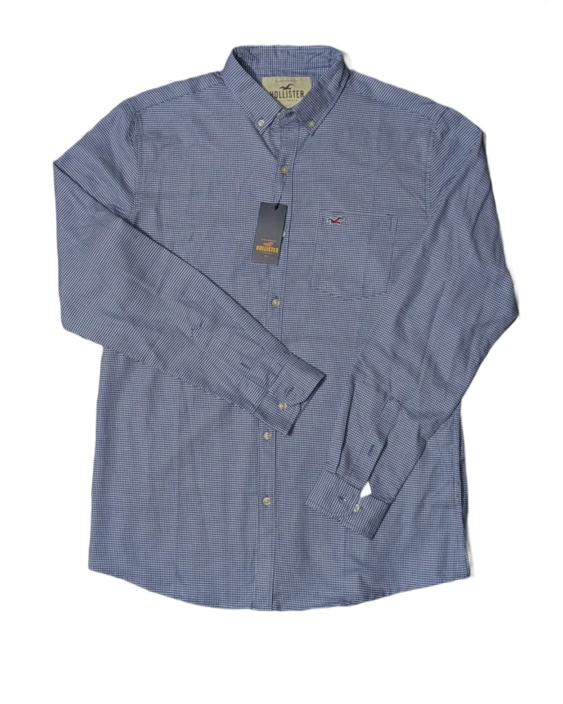 Hollister Navy Gingham Check Shirt