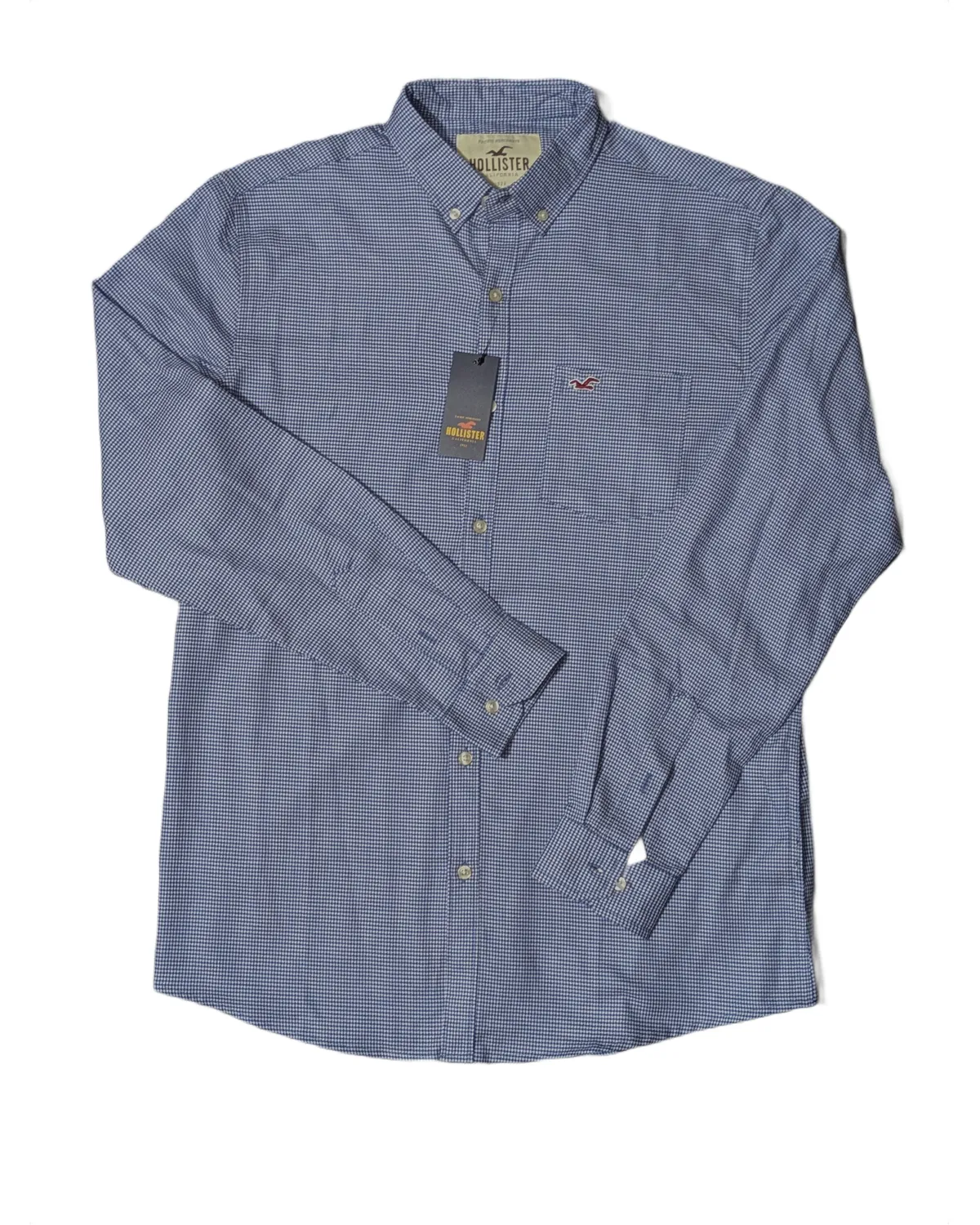 Hollister Navy Gingham Check Shirt