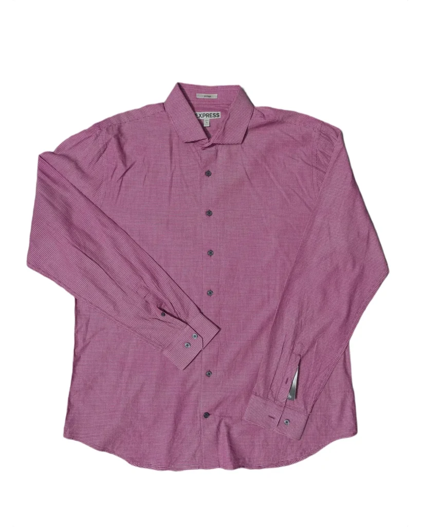 Express Fitted Pink Dobby Shirt
