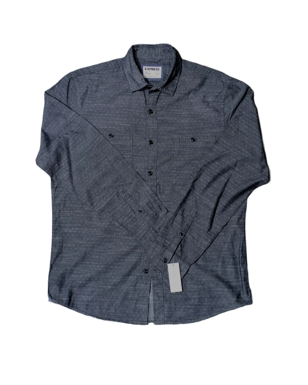 Express Soft Wash Dot Chambray Shirt