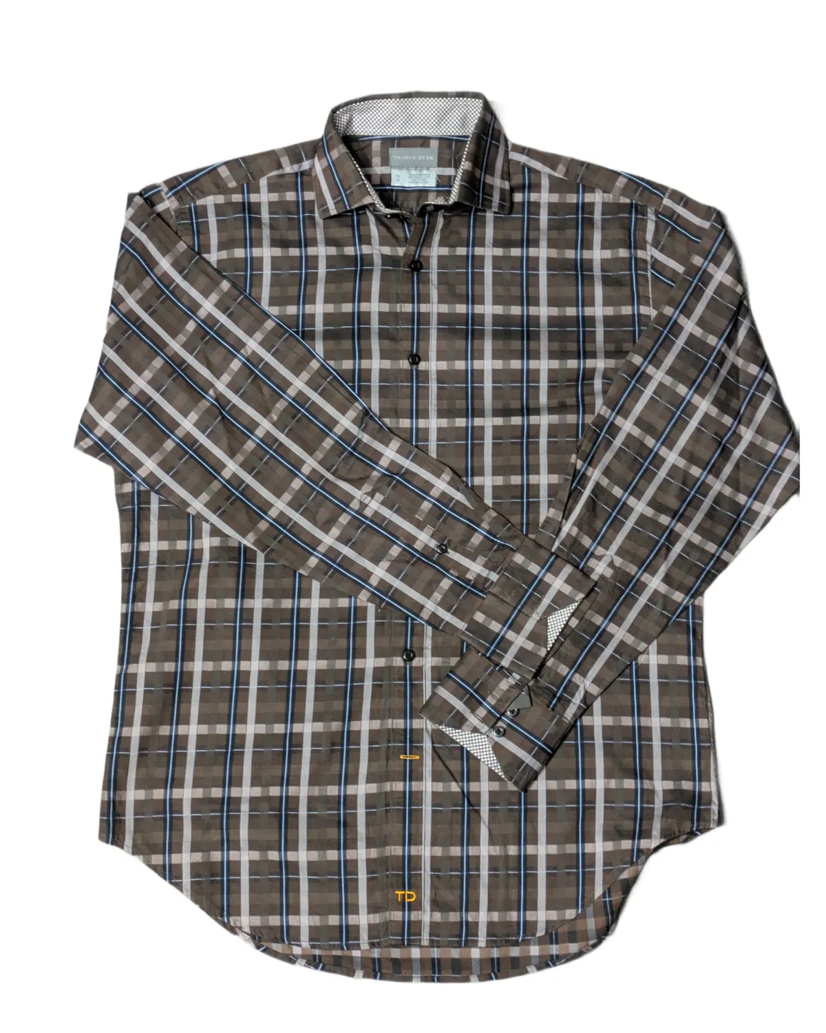 Thomas Dean Multi-Tone Plaid Shirt