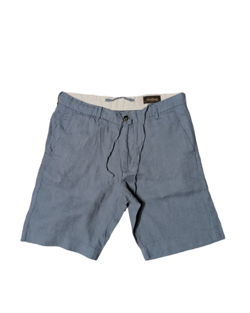 Old Money Karbanio Slate Blue Linen Shorts