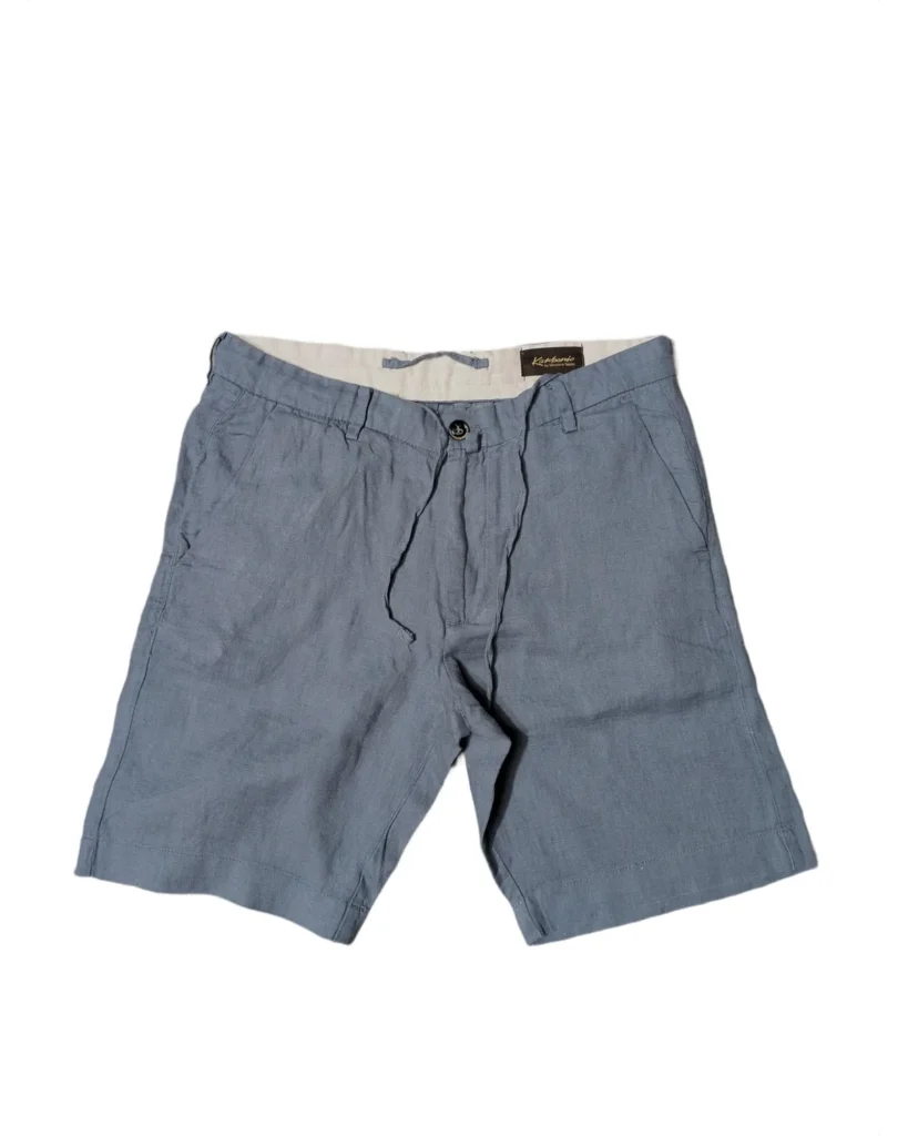 Old Money Karbanio Slate Blue Linen Shorts