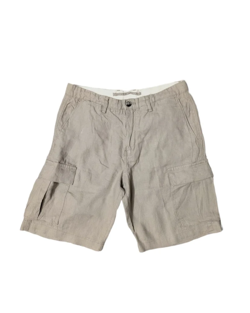 Old Money Borghese Beige Linen Cargo Shorts