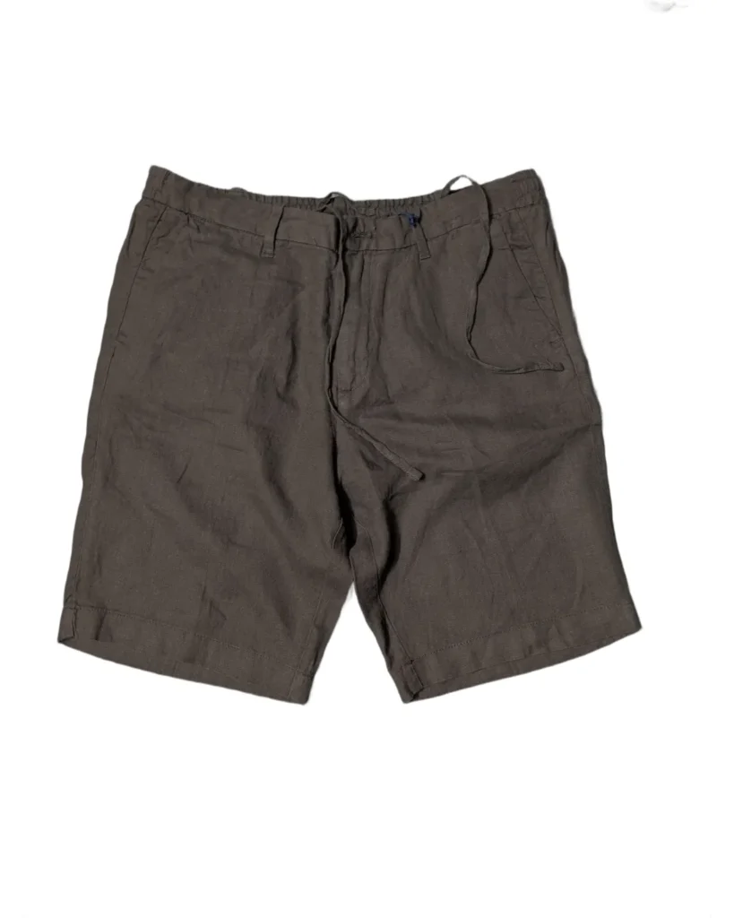 Old Money Borghese Brown Linen Drawstring Shorts