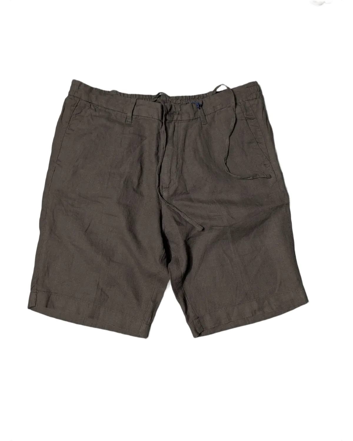 Old Money Borghese Brown Linen Drawstring Shorts