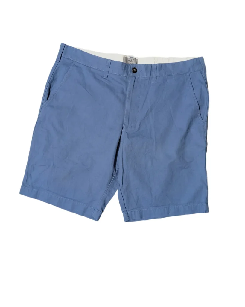 M&S Blue Flat-Front Chino Shorts