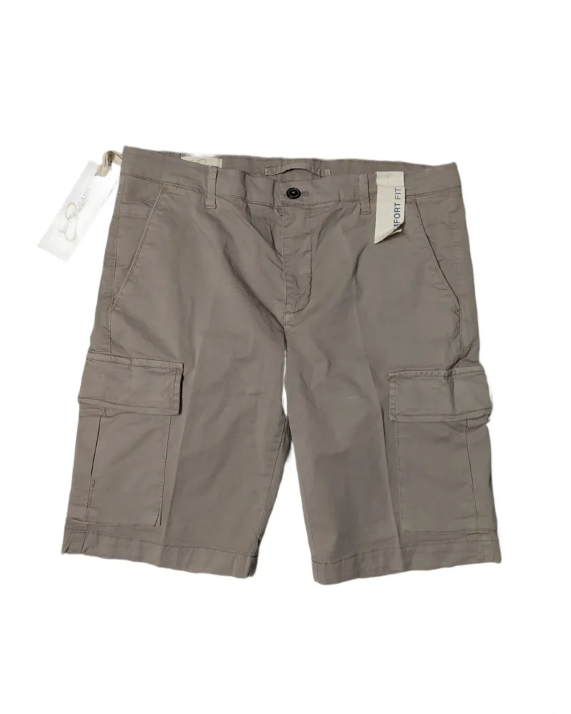Yes Zee Jeans Beige Comfort-Fit Cargo Shorts