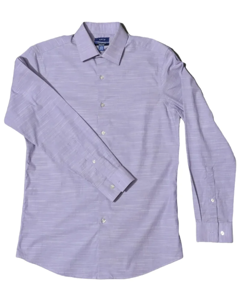Apt.9 Lavender Slub Textured Slim Fit Shirt