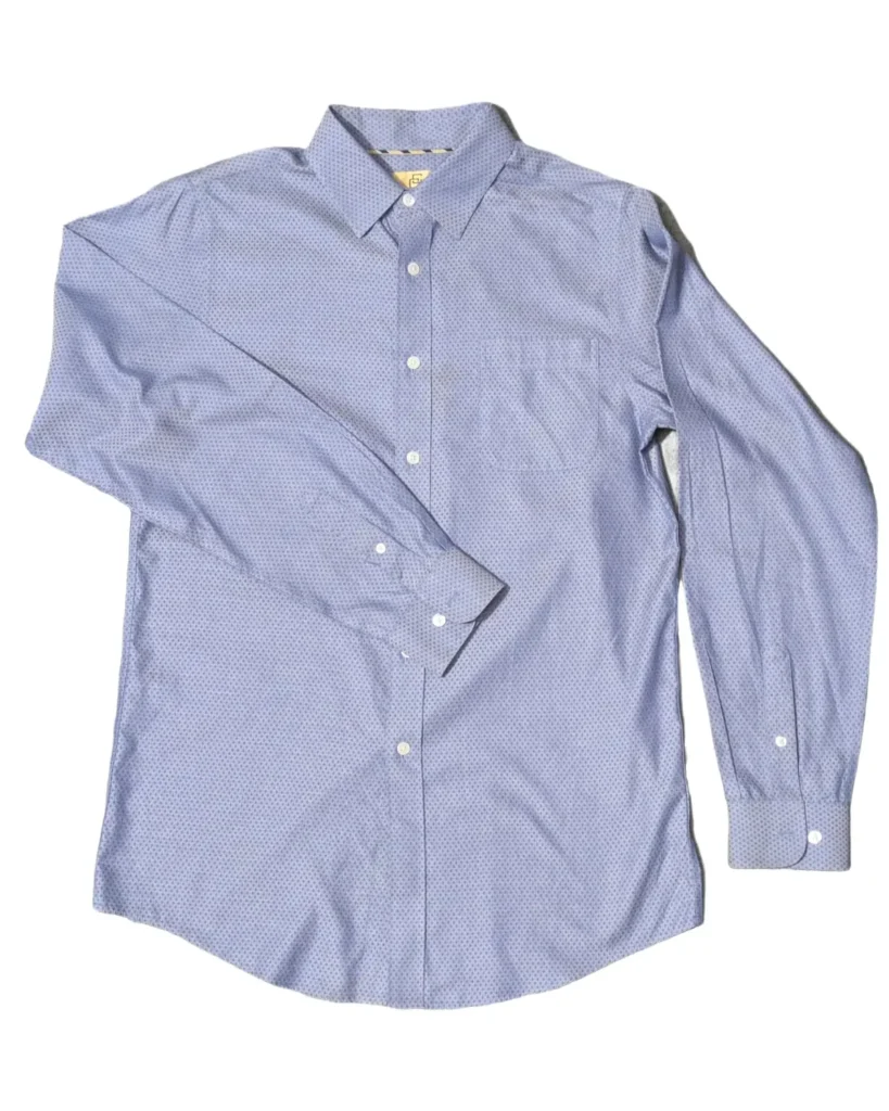 Light Blue Micro Dot Shirt with Chest Pocket