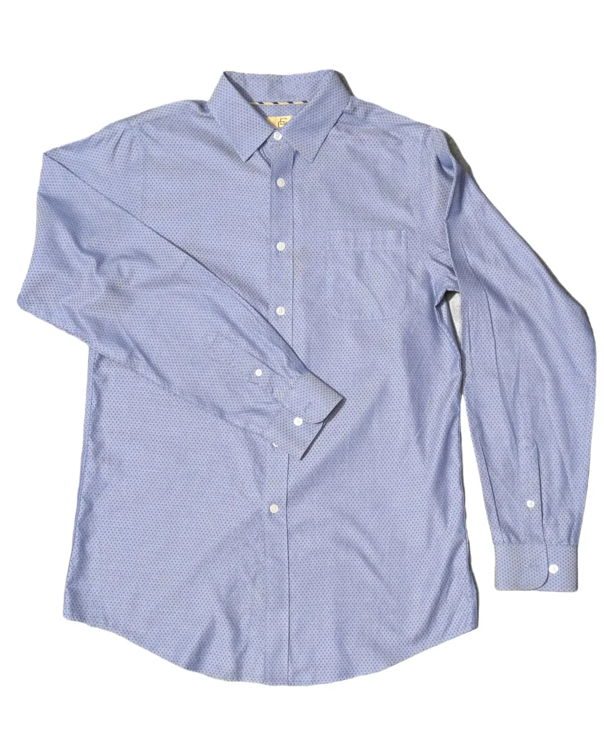 Light Blue Micro Dot Shirt with Chest Pocket
