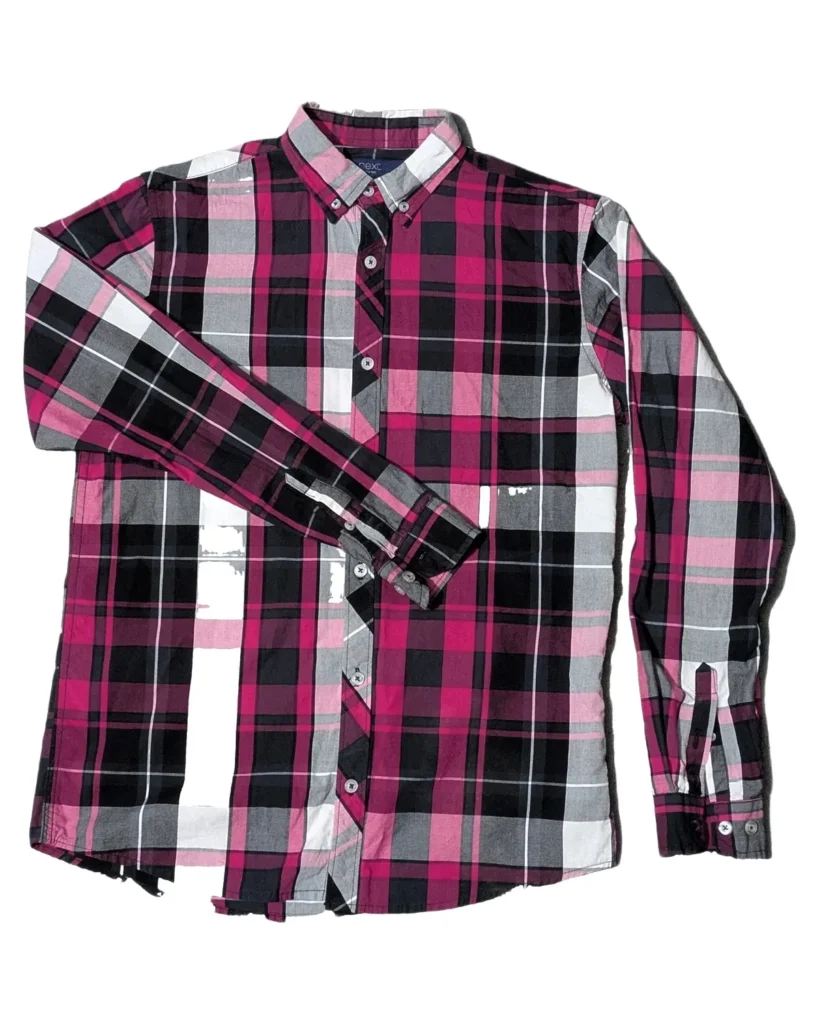 Next Magenta and Grey Plaid Shirt