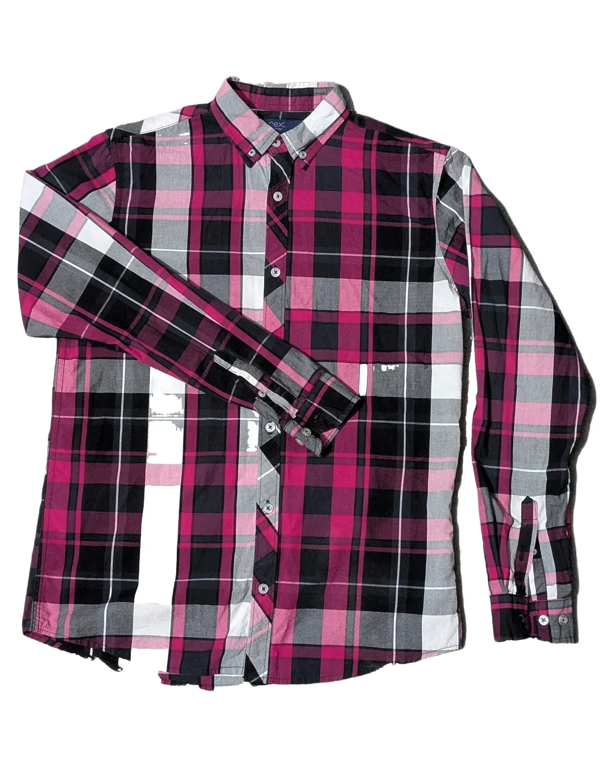 Next Magenta and Grey Plaid Shirt
