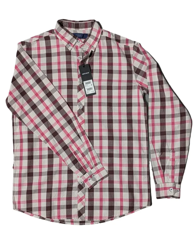 Next Burgundy Buffalo Check Shirt