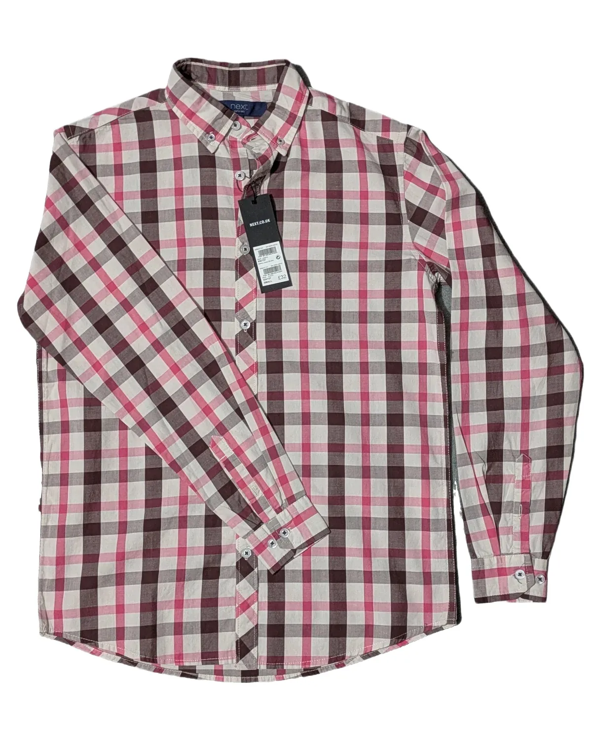 Next Burgundy Buffalo Check Shirt