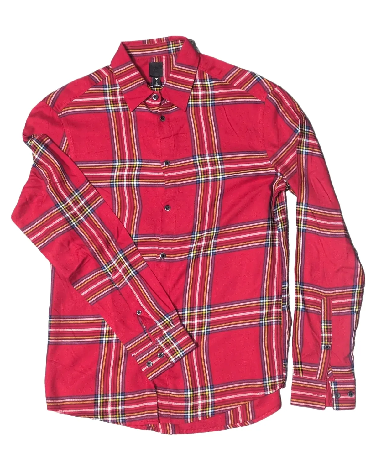 H&M Red Tartan Plaid Flannel-Style Shirt